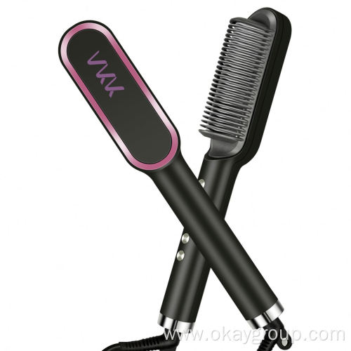 Professional Plate Ionic Flat Iron Hair Straightener Brush